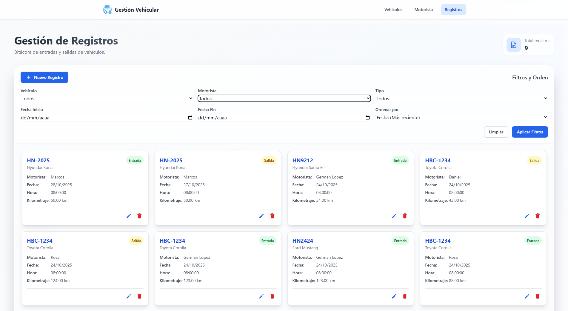 Sistema de Gestión Vehicular